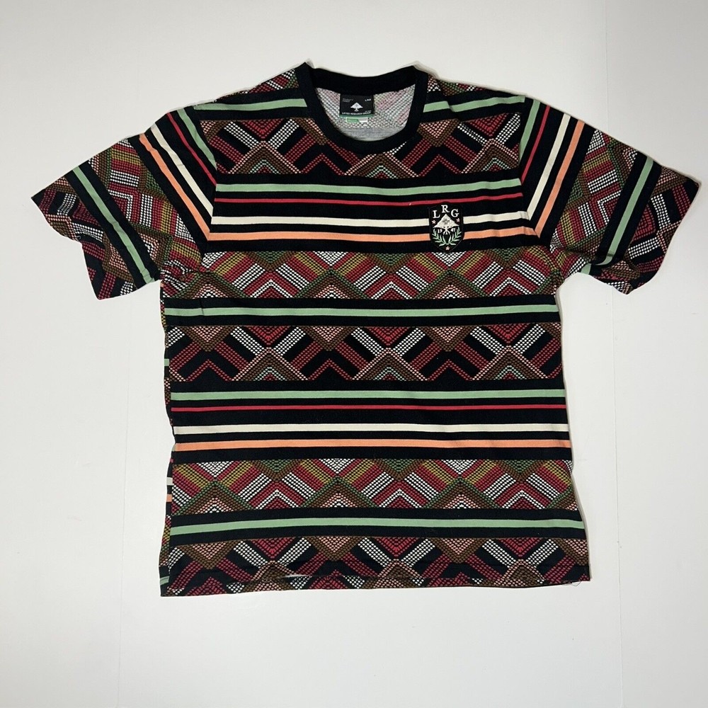 LRG All over Multicolor Print Crew Neck Short Sleeve Shirt Medium